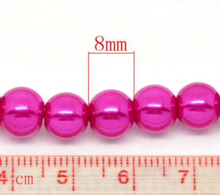 Snoertje Glasparel 8 mm Fuchsia