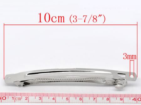 1x Haarclip Donker Zilver 10 cm