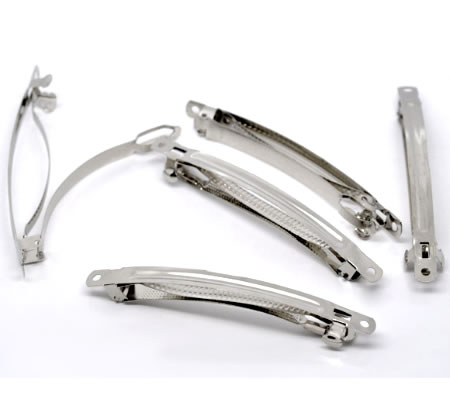 1x Haarclip Donker Zilver 10 cm