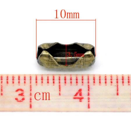 4x ballchain connectors Brons