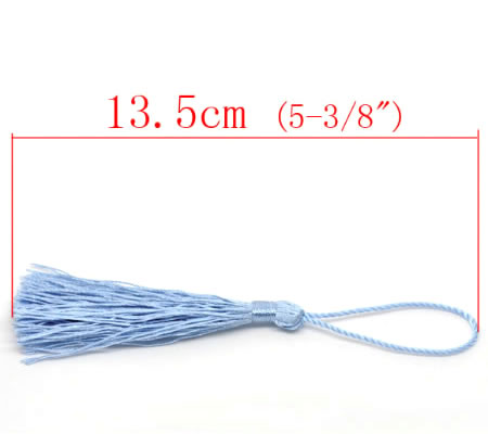 1x Kwastje Licht Blauw 14 cm