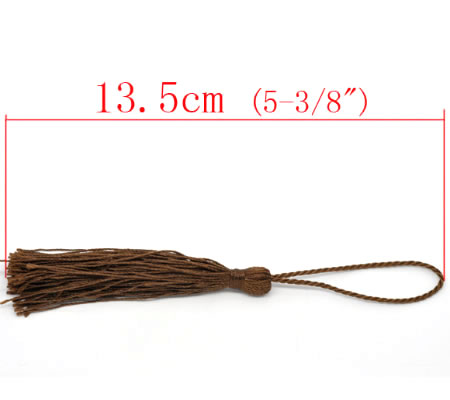 1x Kwastje Bruin 14 cm