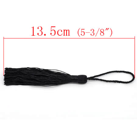 1x Kwastje Zwart 14 cm