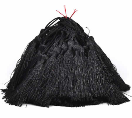 1x Kwastje Zwart 14 cm