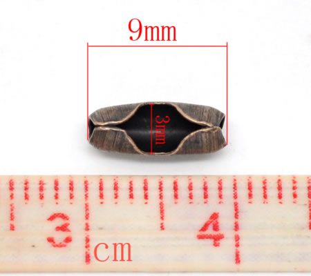 2x ballchain connectors roodkoper