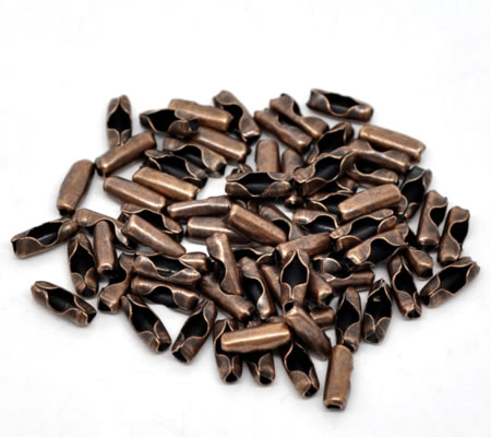 2x ballchain connectors roodkoper