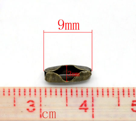 4x ballchain connectors Brons