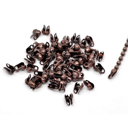 10x Kalot Roodkoper met zijopening