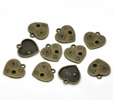 1x Hart Bedeltje Brons