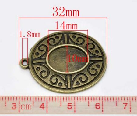 Cabochon Hanger Brons Ovaal