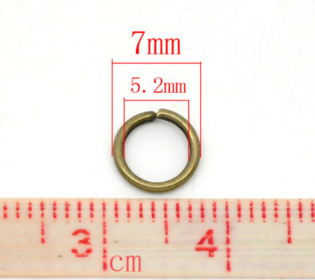 600 stuks Open ring brons 7 mm
