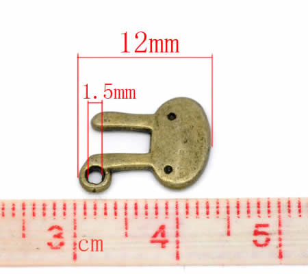 1x Bunny/Konijn Brons Bedeltje