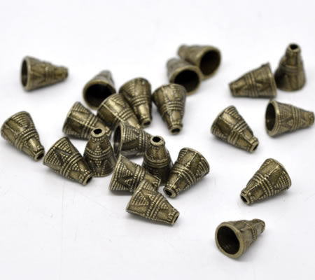 2x Kralen Kapjes Brons 6 mm