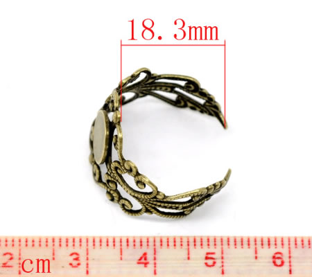 1x Plakring brons filigrain