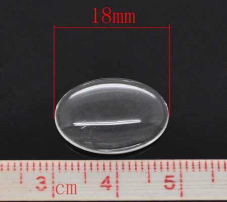 Glazen Cabochon 18 x 13 mm Ovaal