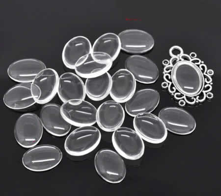 Glazen Cabochon 18 x 13 mm Ovaal