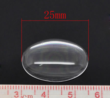 Glazen Cabochon Ovaal 25 x 18 mm