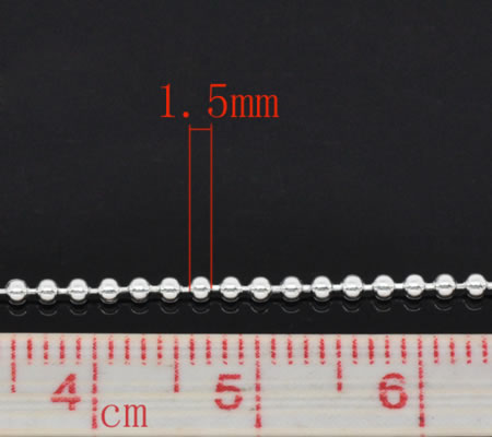 Ballchain licht zilver 1.5 mm