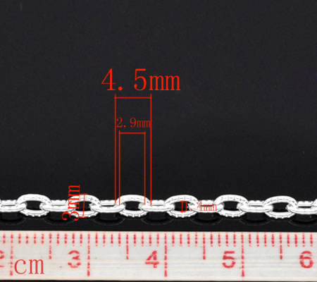 Ketting / Jasseron Licht Zilver Schakel 5 x 3 mm