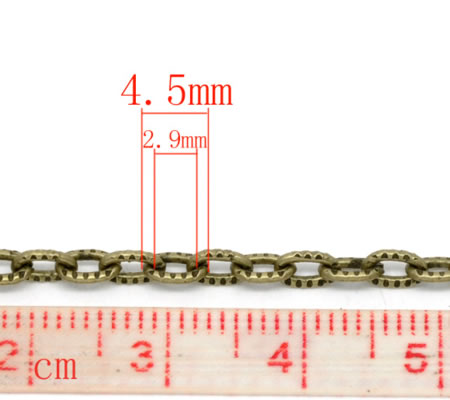 Ketting / Jasseron Brons Schakels: 3 x 5 mm