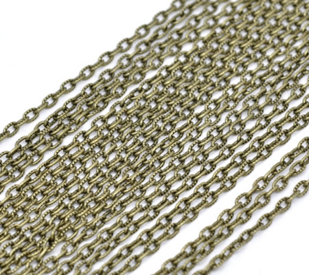 Ketting / Jasseron Brons Schakels: 3 x 5 mm