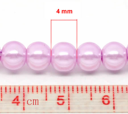 Snoertje Glasparels 4 mm Lila/Roze