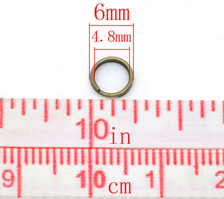 1000 Splitringetjes Brons 6mm