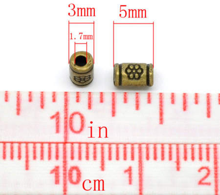 50x Spacerkraaltje Buisje Brons