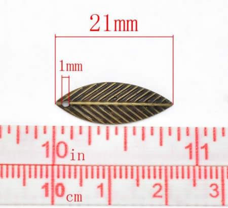 25x Flinterdunne Veertjes / Blad Brons