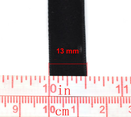 1 Meter Fluwelen Velours Band Zwart 13 mm