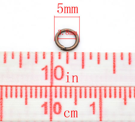 200x Roodkoper Open ring 5 mm