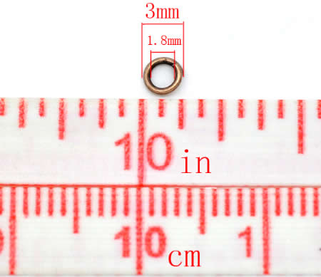 200x Roodkoper Open ring 3 mm