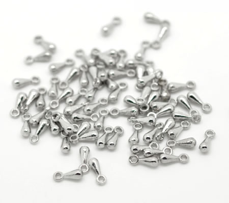 10 x pegelvormig ketting sluiter donkerzilver