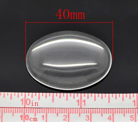 1x Glazen cabochon 30 x 40 mm Ovaal