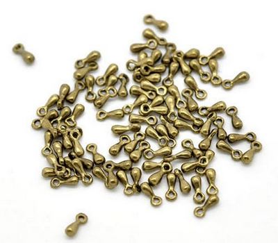 10 x pegelvormig ketting sluiter brons