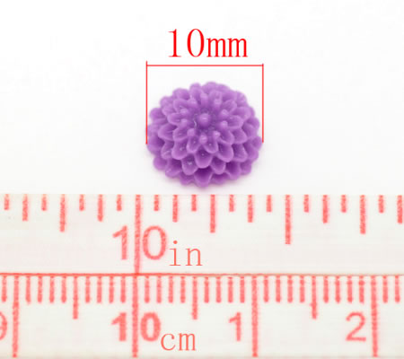 Cabochon chrysant Cerise