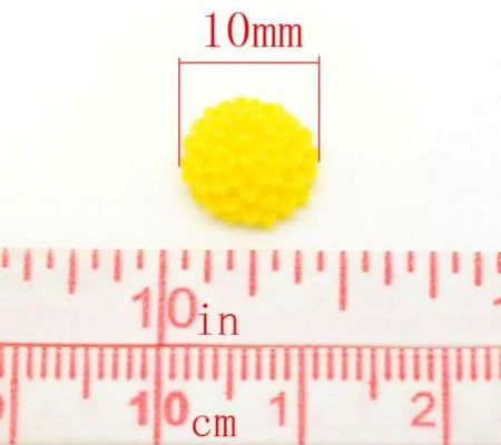 Cabochon chrysant geel
