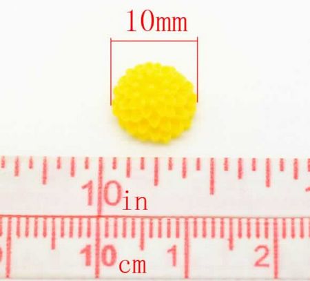 Cabochon Chrysant Gebroken wit