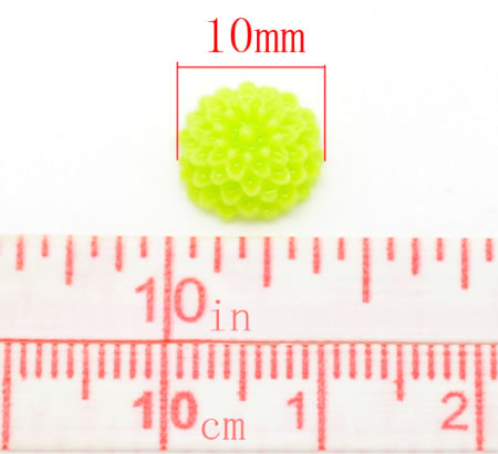 Cabochon chrysant Lime Groen