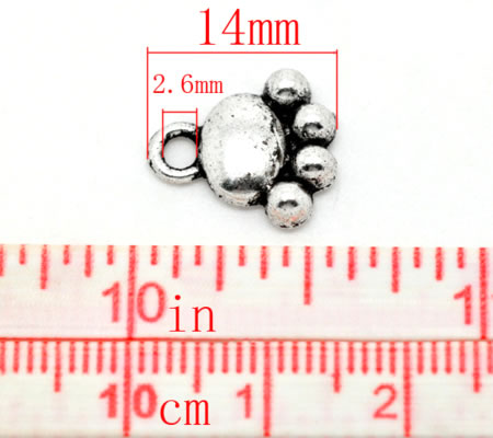 1x Bedel Honden Pootje Donker Zilver