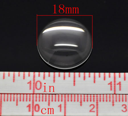 Glazen Cabochon rond 18 mm
