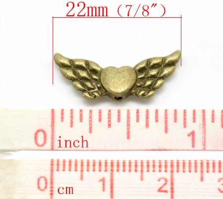 1x Metalen Engel Vleugetjes-Hartje Kraaltje