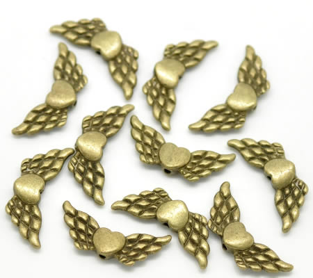 1x Metalen Engel Vleugetjes-Hartje Kraaltje