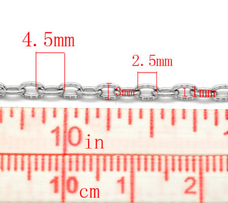 5 meter ketting Donker Zilver