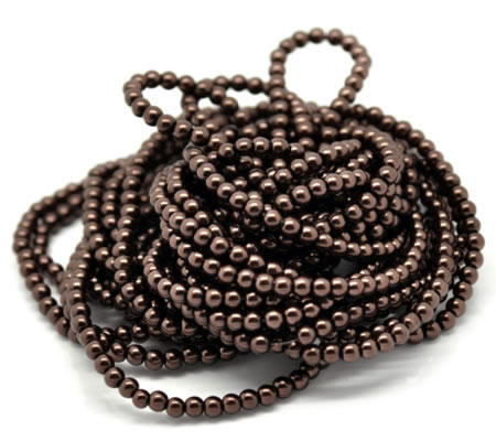 Snoertje Glasparel 4 mm Donker Bruin