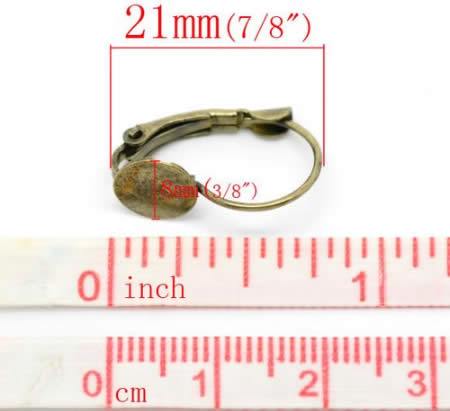 1 paar Oorbelhaakjes met plakvlak brons