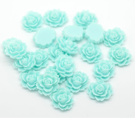 1 stuks kunsthars roosje Turquoise