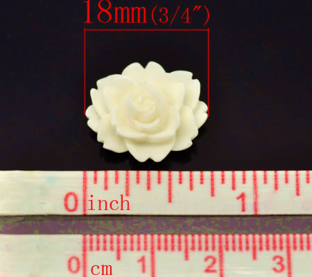 1 stuks kunsthars roosje Gebroken Wit /Ivoor