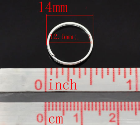 10x Splitring Licht zilver 14 mm