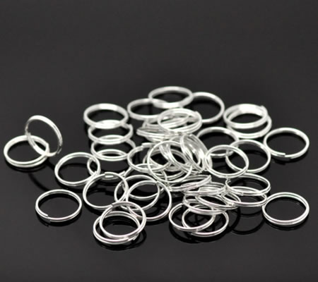 10x Splitring Licht zilver 14 mm
